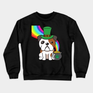 Funny bulldog celebrates st patricks day Crewneck Sweatshirt